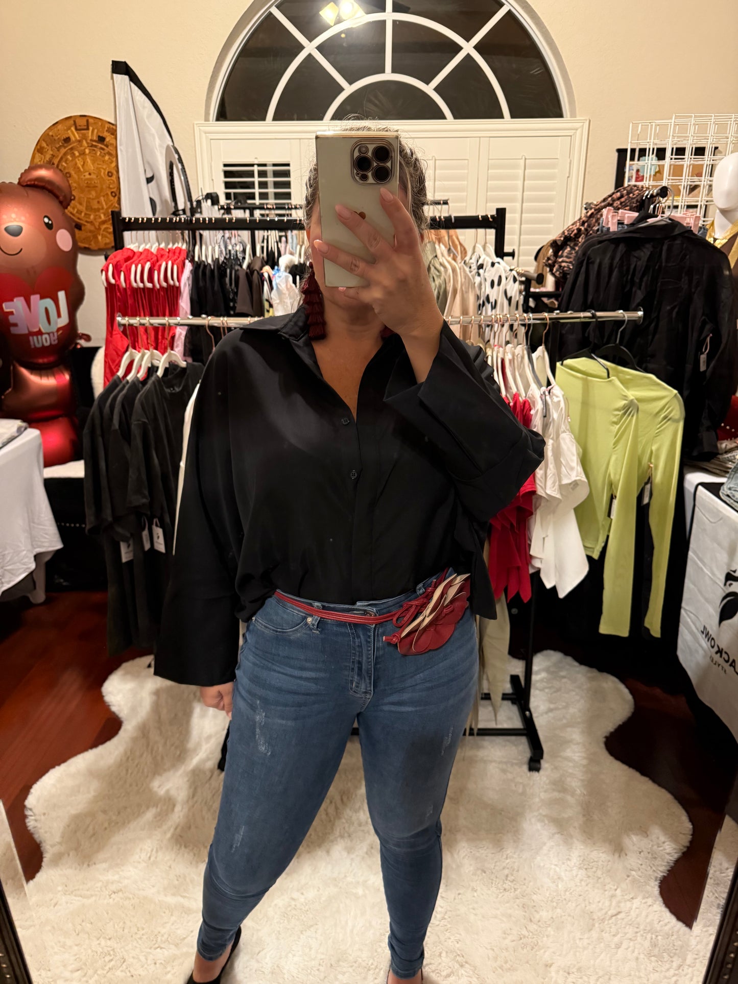 Dress Me Long Sleeve Oversized Blouse