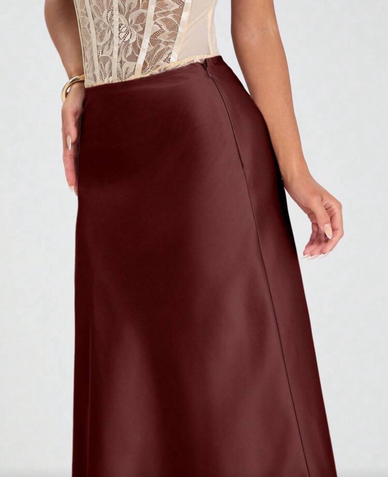 Rebecca Silk Like Long Skirt