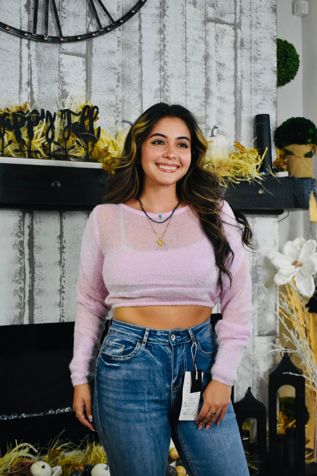 Pink Heaven Crop Sweater