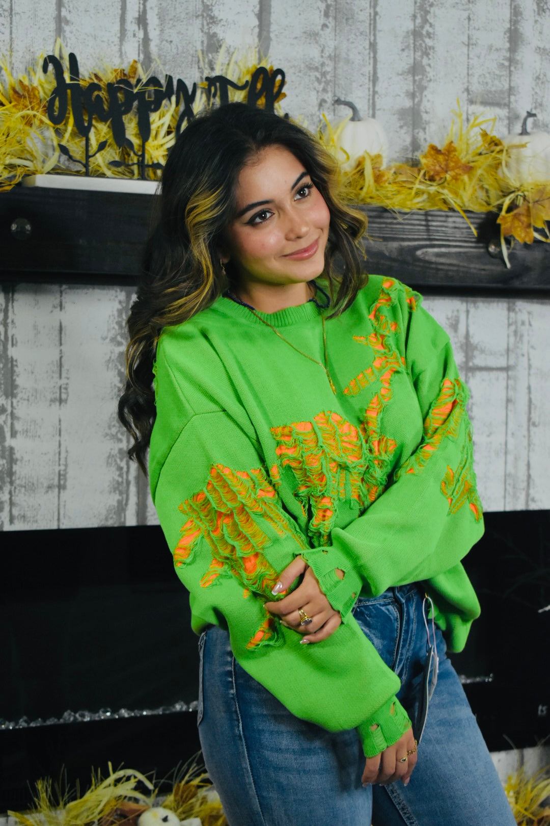 I See You Distressed Sweater