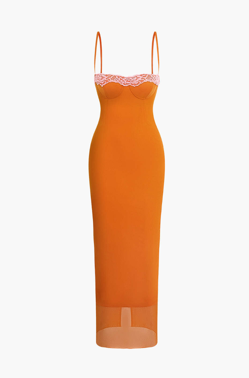 Peach Sensation Midi Dress