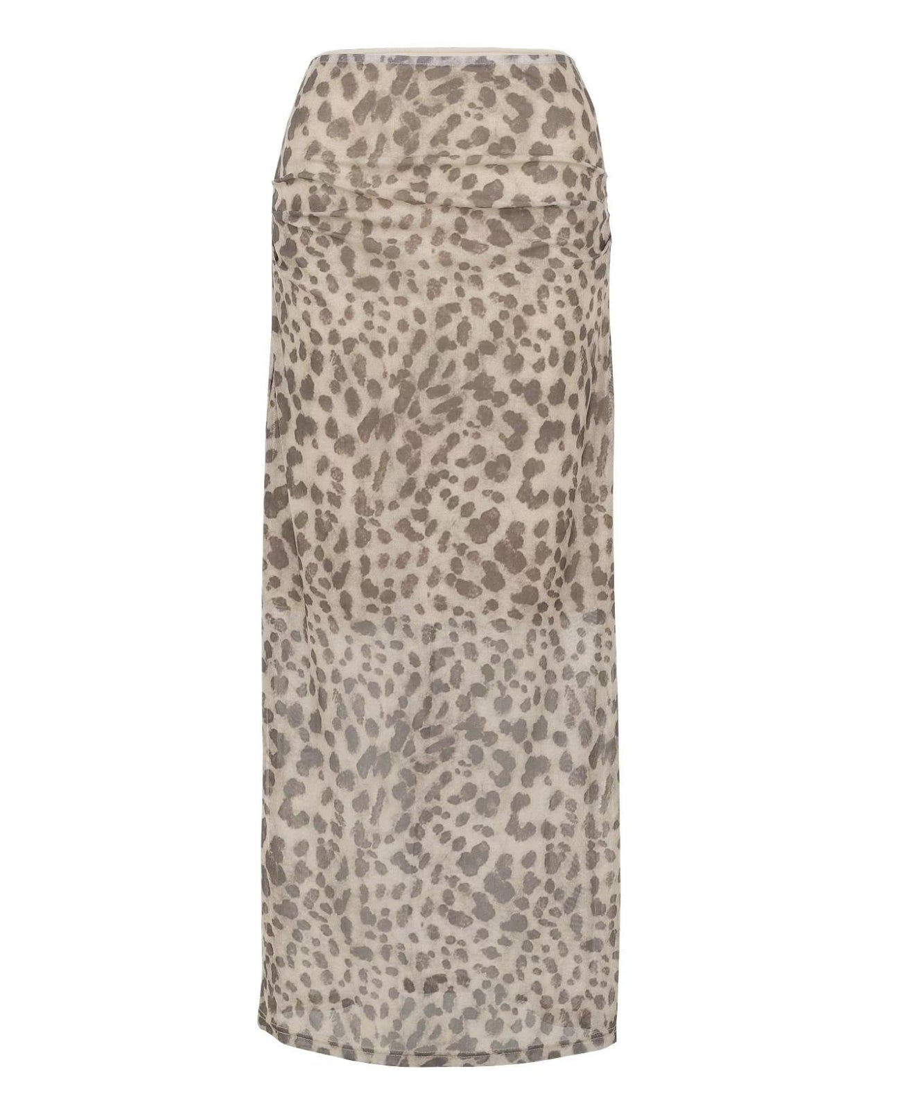 Caramel Animal Print Midi Skirt