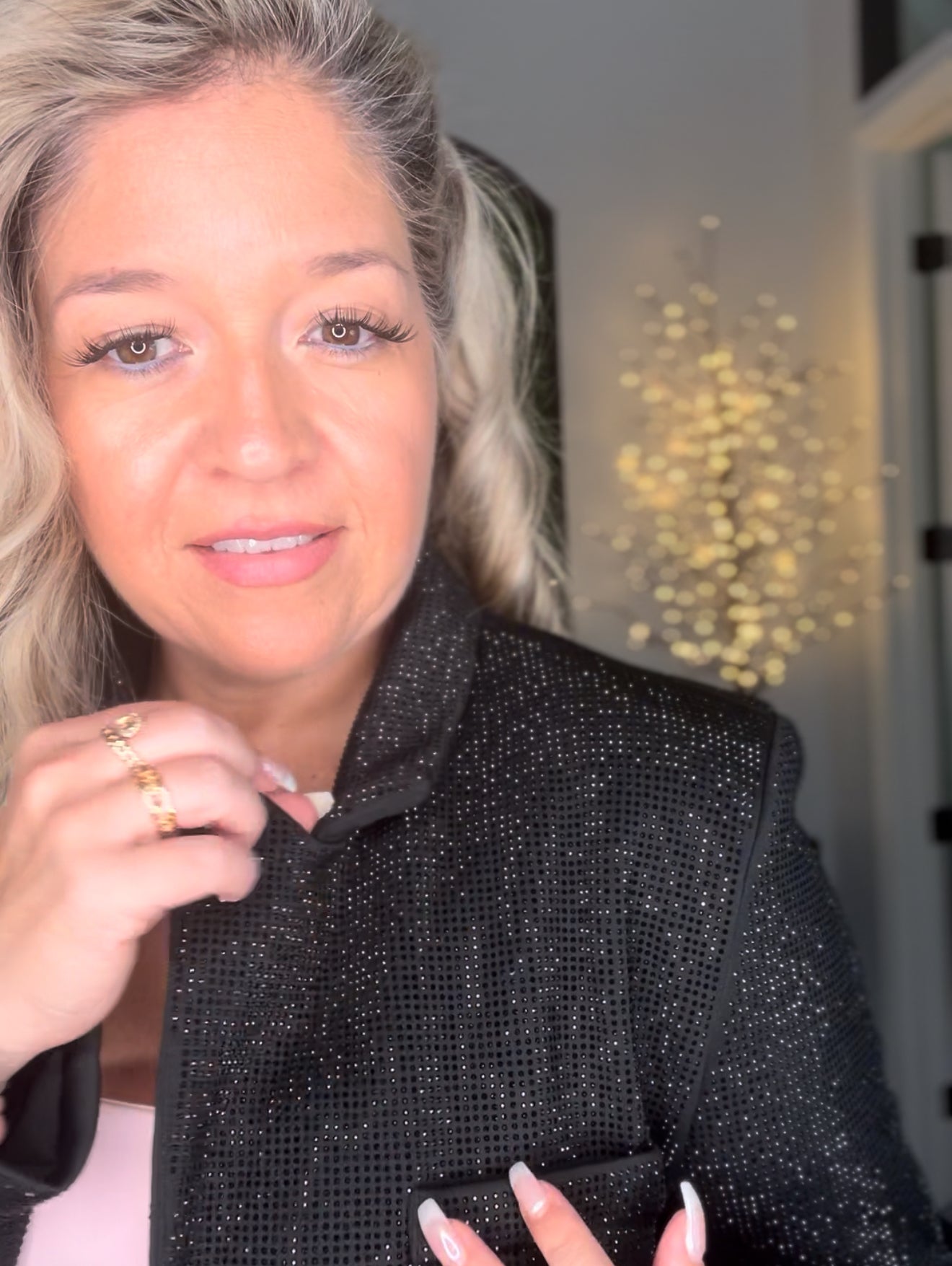 Gabrielle Black Rhinestone Jacket