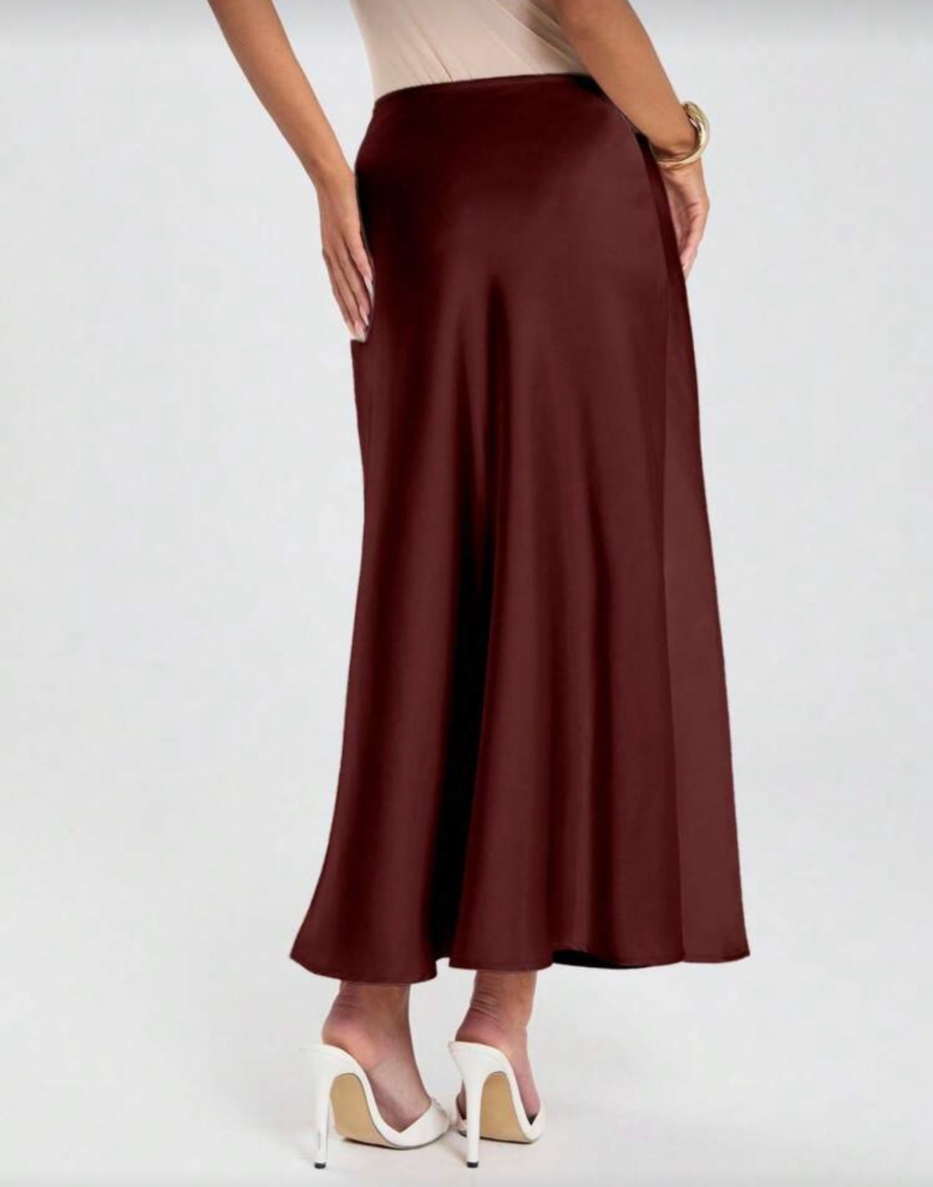 Rebecca Silk Like Long Skirt