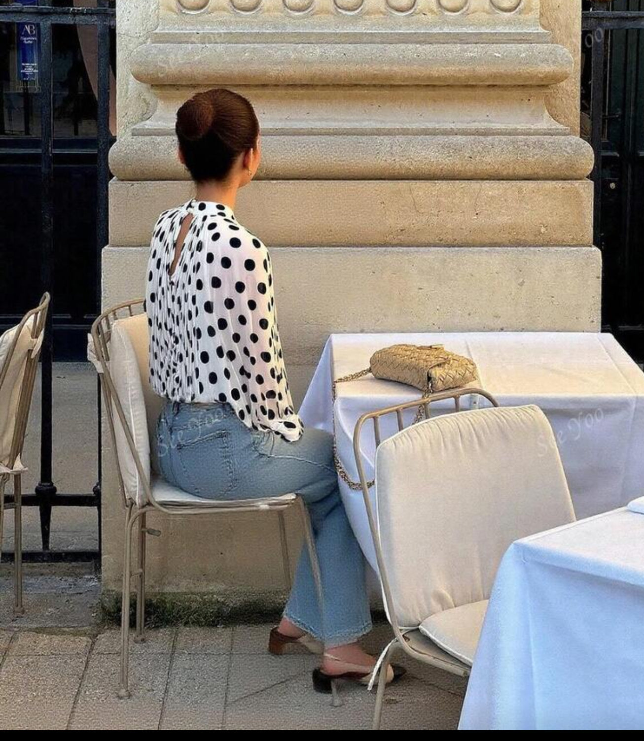 Flow White Polka-dot Blouse