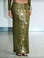 Golden Olive Snake Sheer Skirt