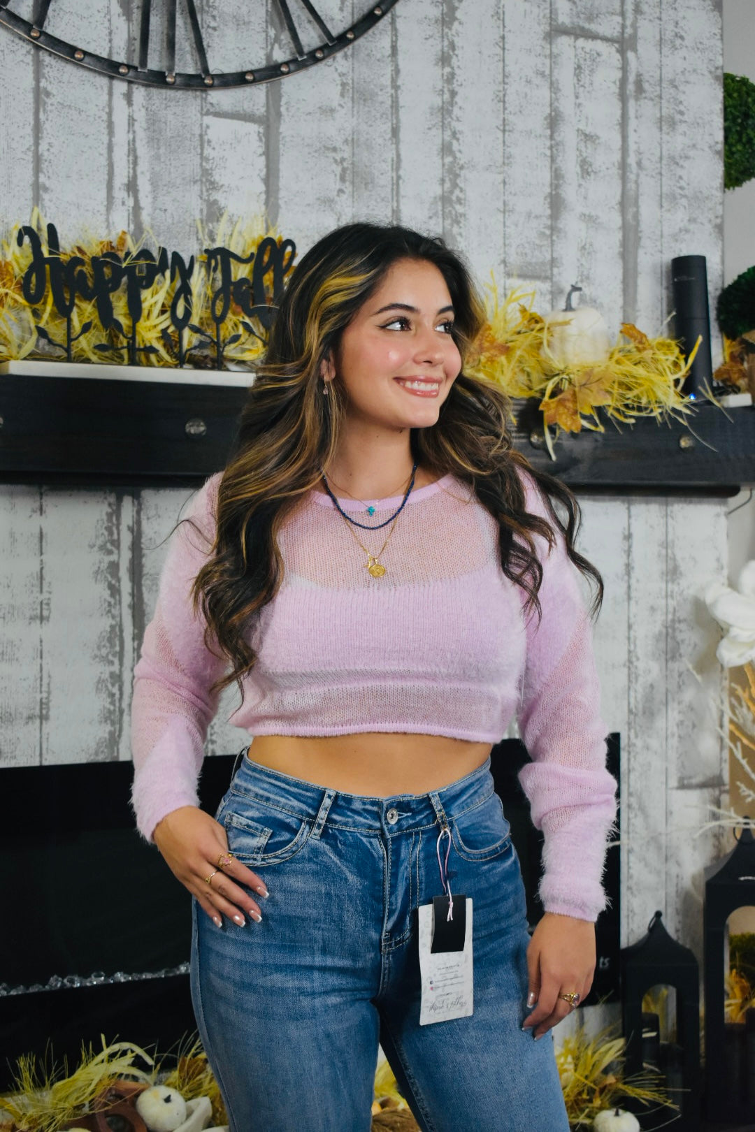 Pink Heaven Crop Sweater