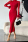 Myriah Red Feather Dress