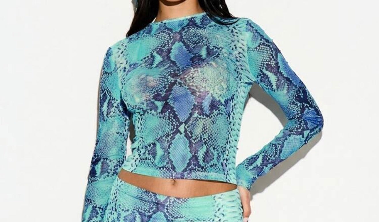 Wild Snake Mesh Sheer Top