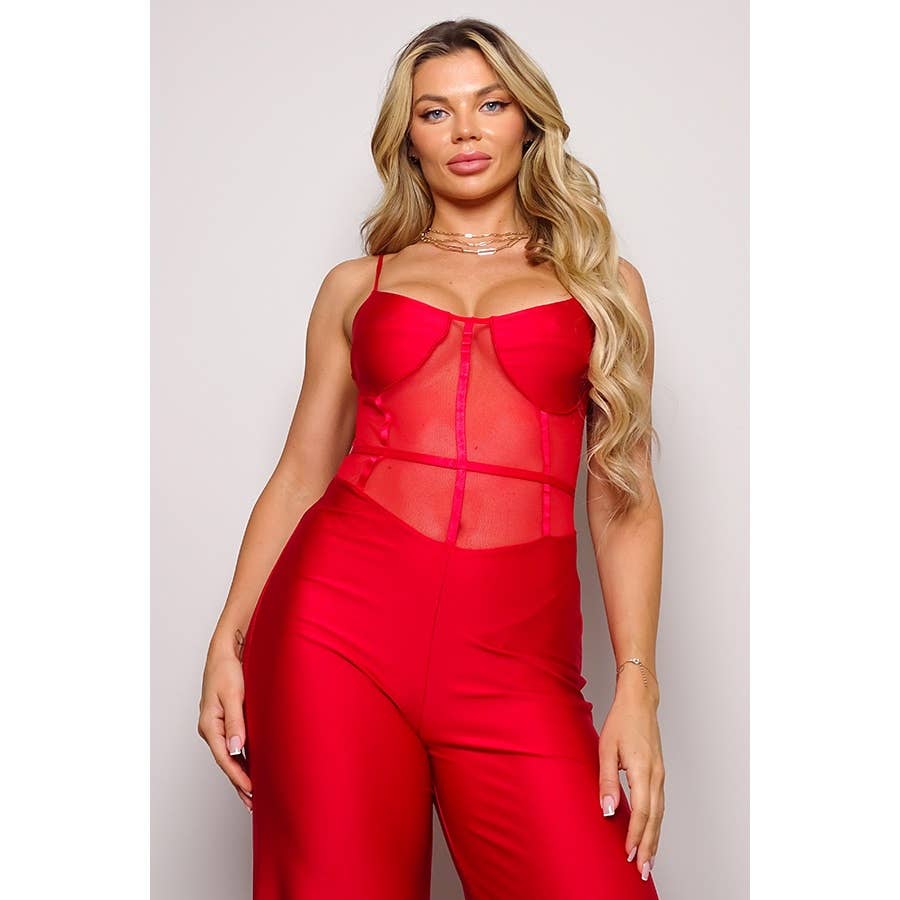 Jess Mesh Corset Jumpsuit