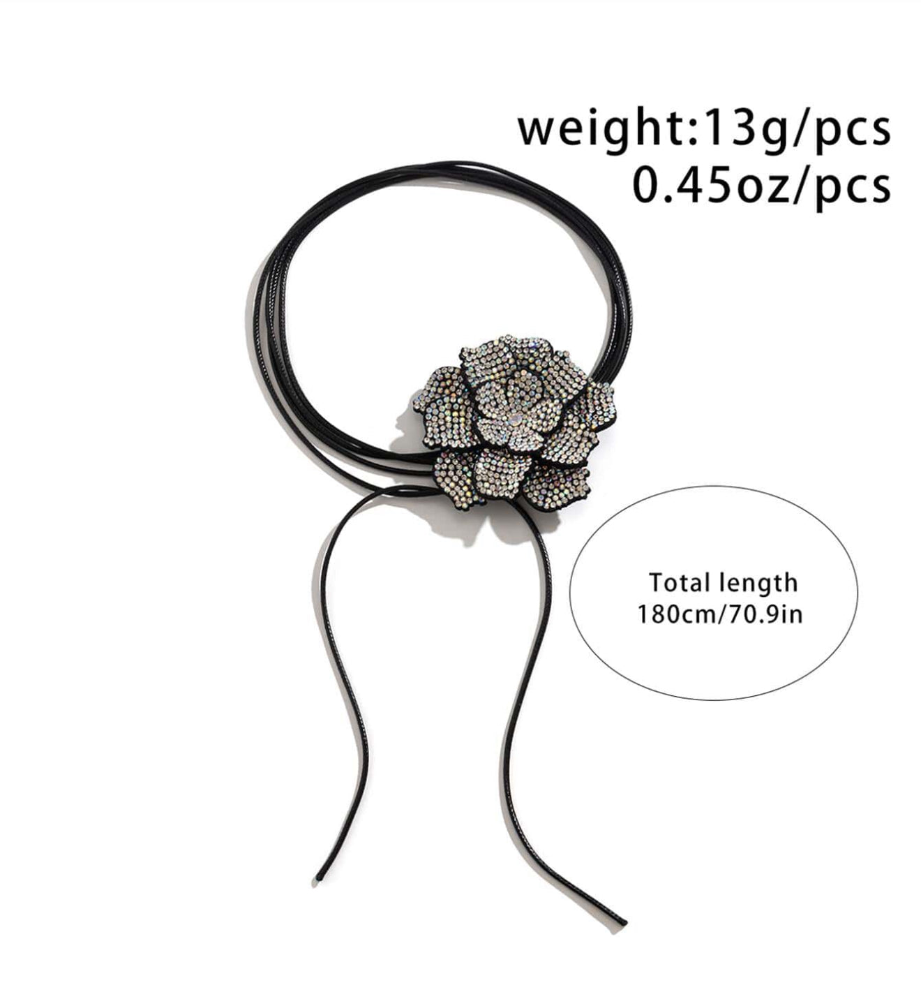 Rhinestone Flower Belt / Necklace