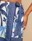 Blue Palm Tie Waist Skirt