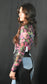 Pretty Pink Flower Long Sleeve Sheer Top