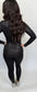 Artsy Black Liquid Long Sleeve Crop Top