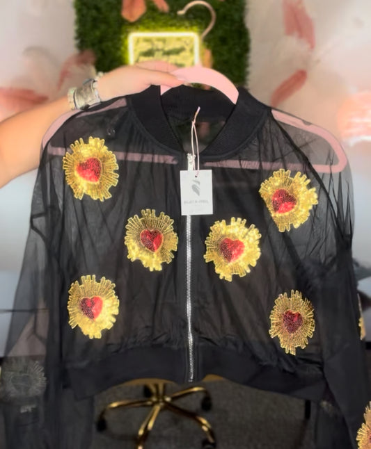 Sacred Hearted Sheer Jacket