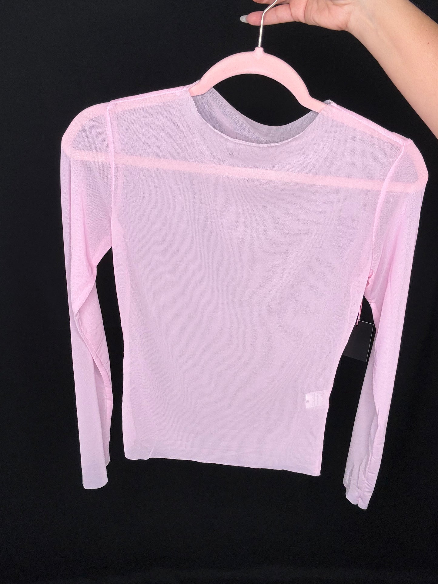 Pink Feeling Mesh Long Sleeve Top