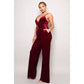 SAMBA RHINESTONE BELT VELVET JUMPSUIT