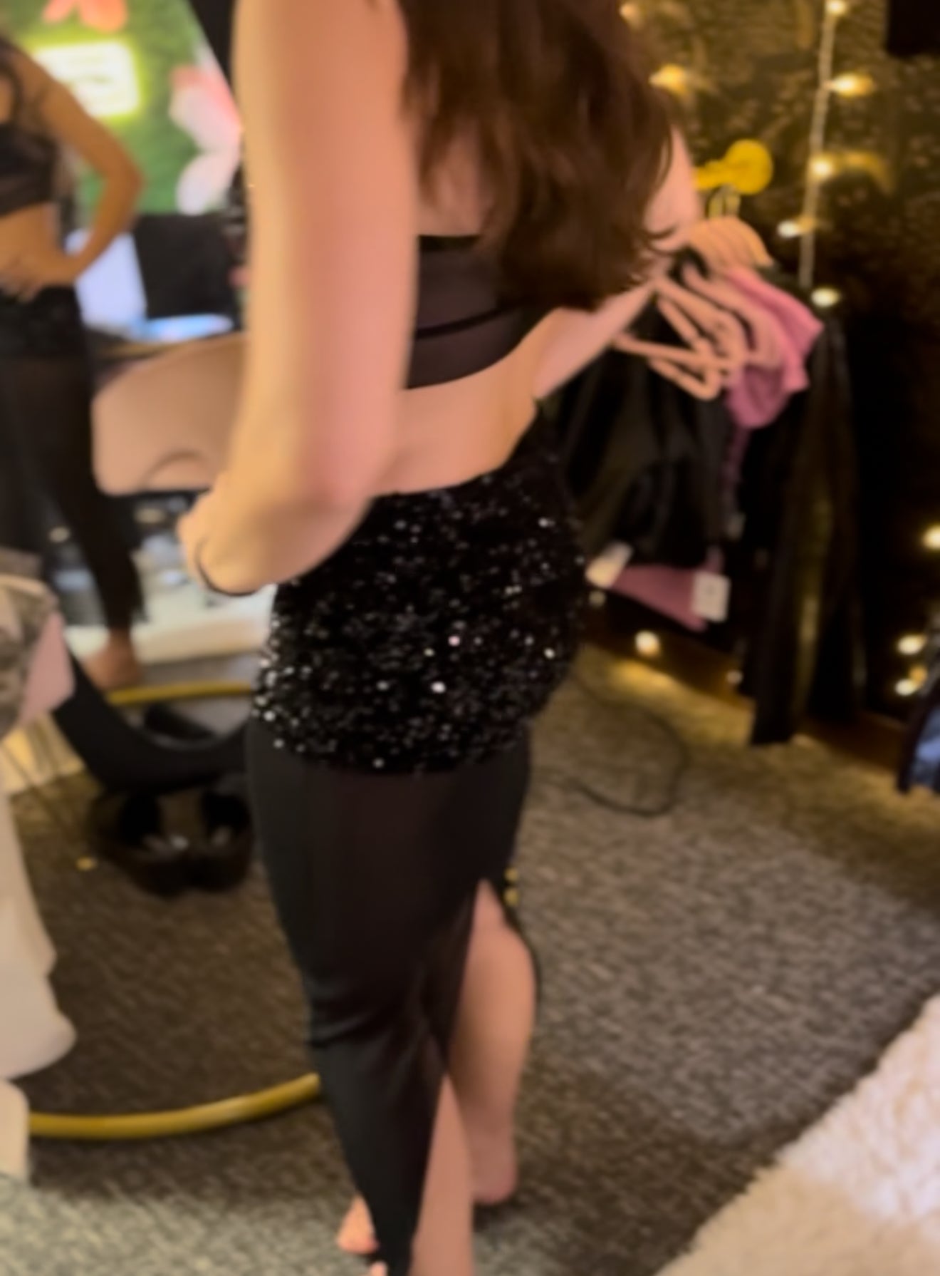 Black Sensation Party Top & Skirt Set