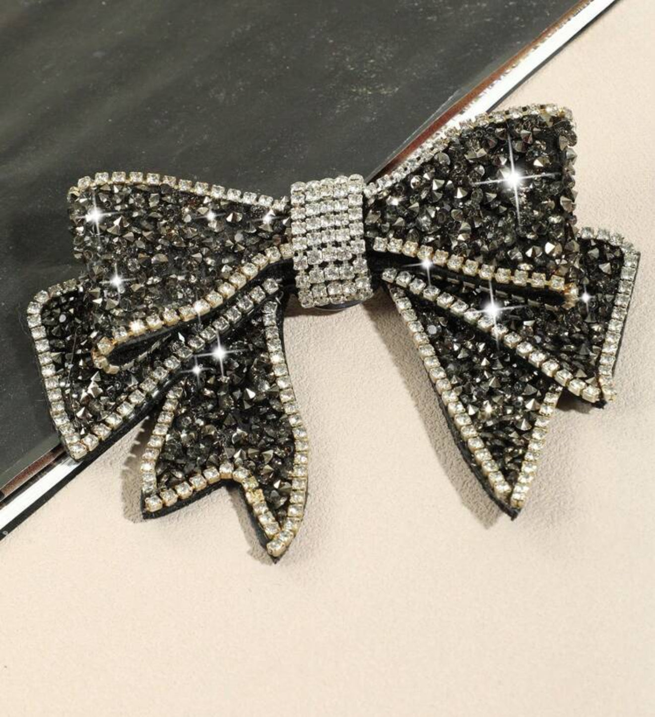 Rhinestone Bow Tie Brooch