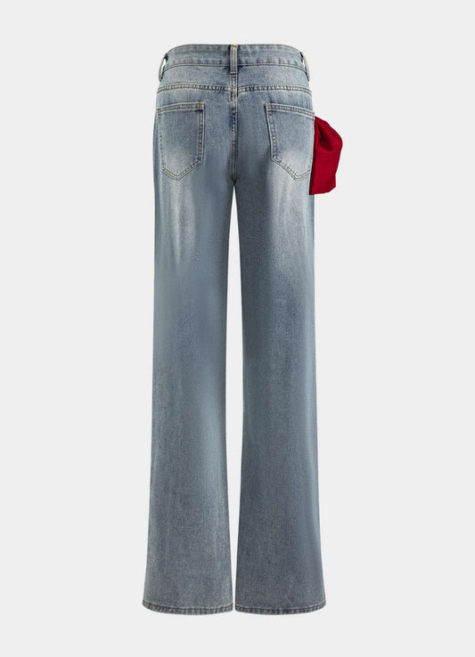 Ribbon Wide Leg Jeans