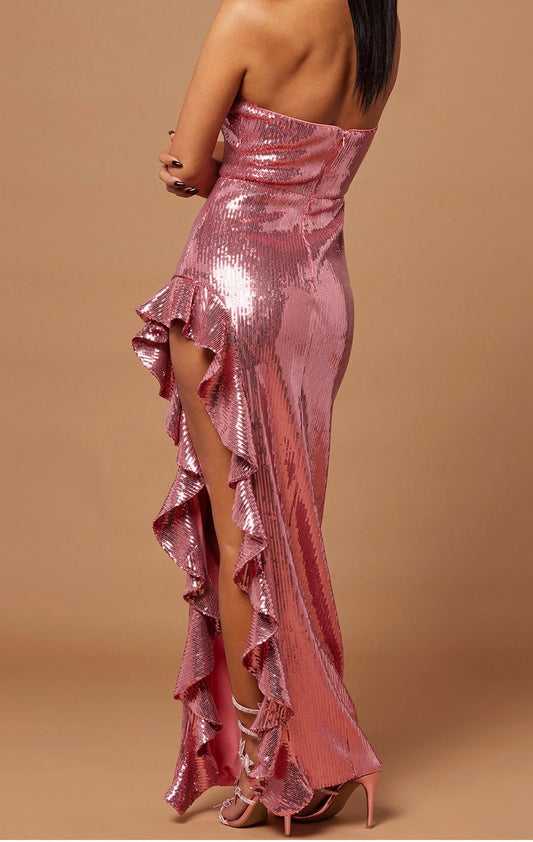 Pink Sugar Sequin Long Dress