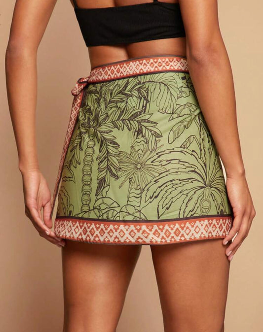 Tropical Print Boho Wrap Skirt