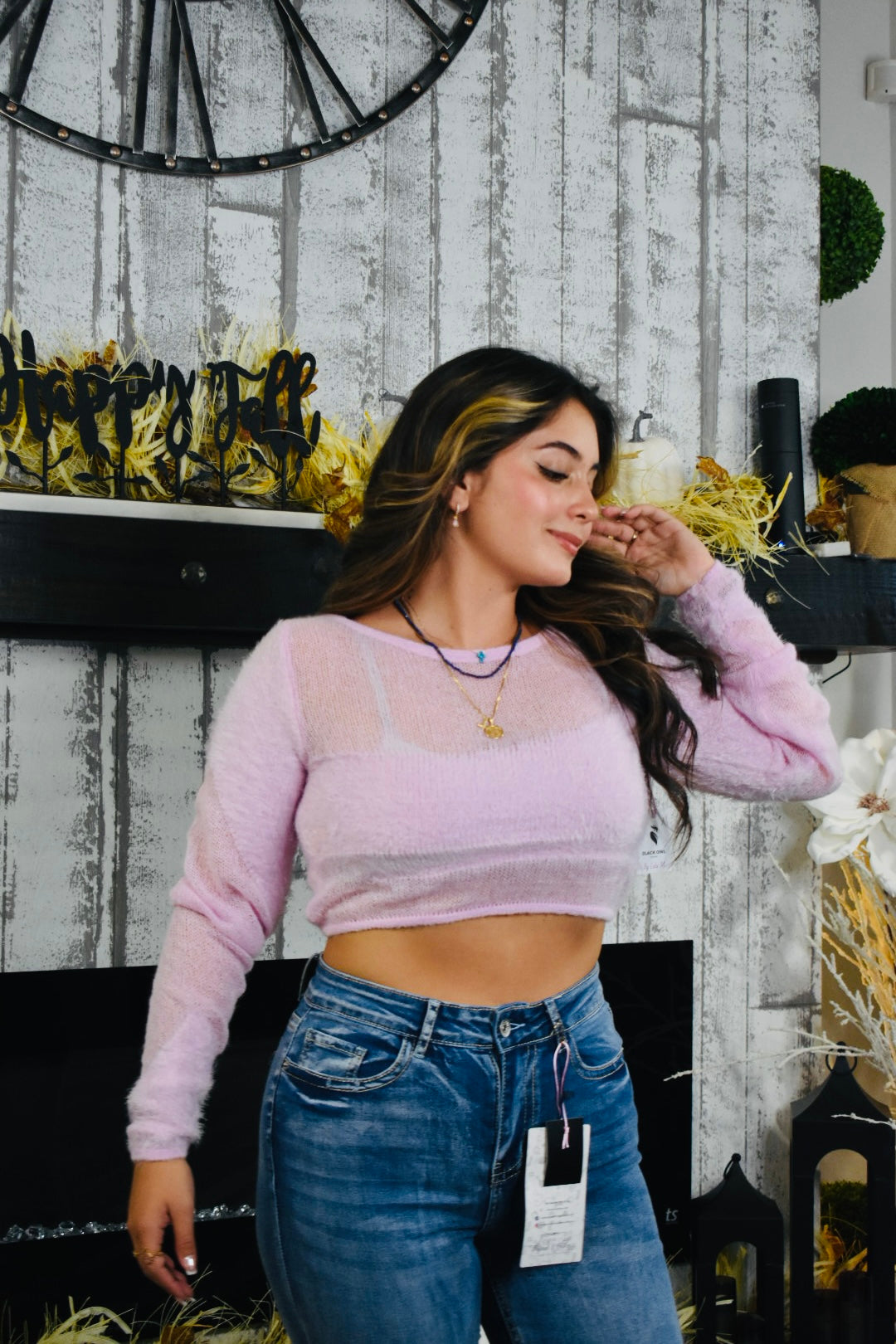 Pink Heaven Crop Sweater