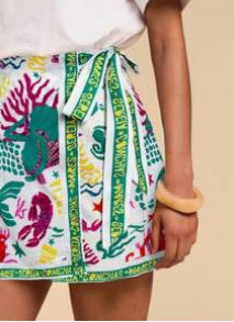 Tropical Style Light Green Wrap Skirt