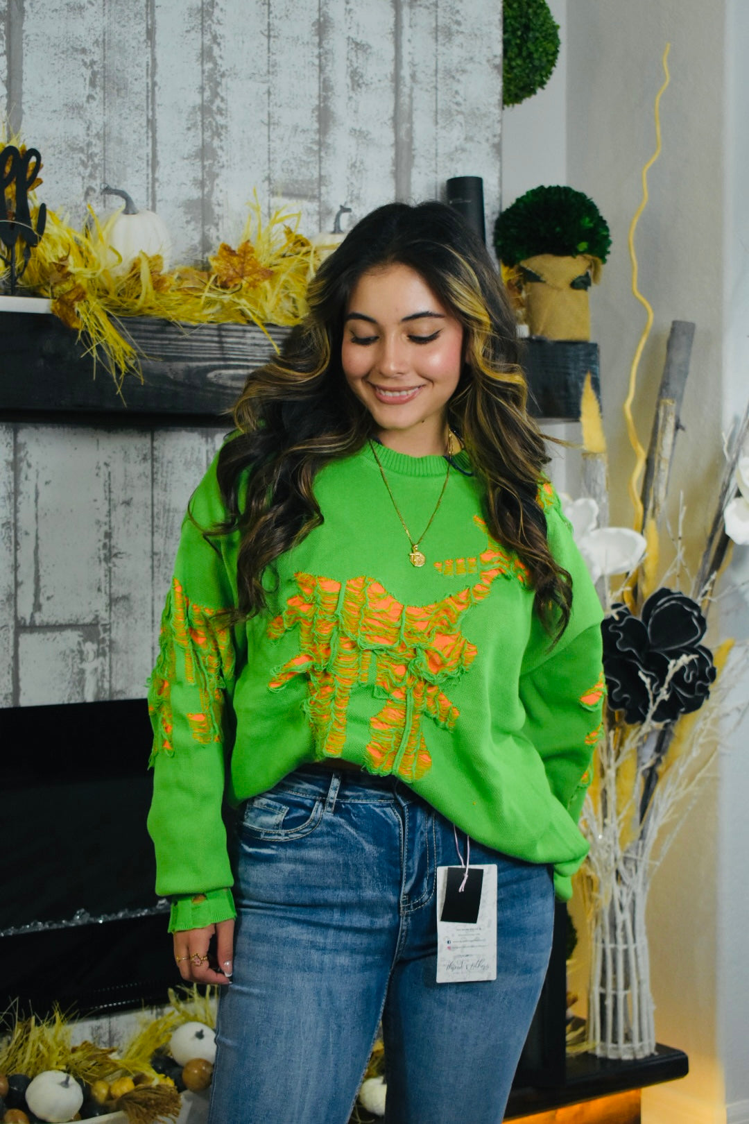 I See You Distressed Sweater