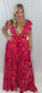 Isabelle Pink Printed Ruffle Maxi Dress