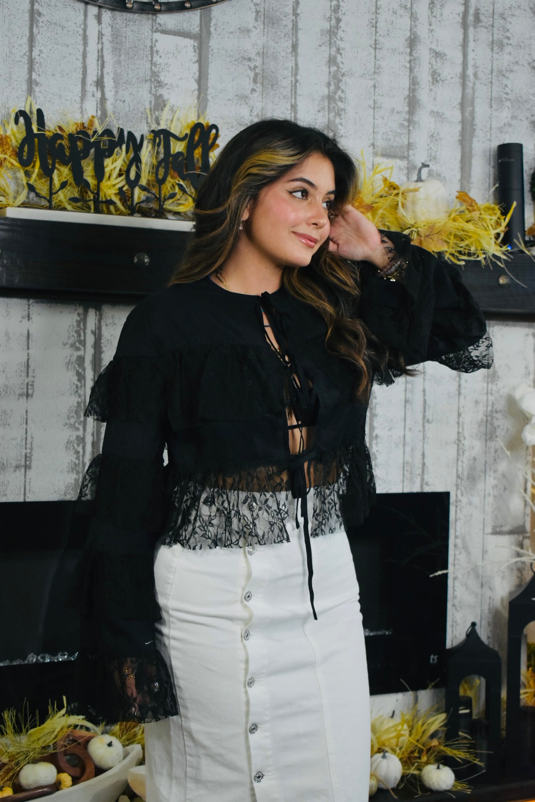 Boho Angel Ruffle Lace Long Sleeve Blouse