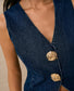 Gold Buttons Denim Vest