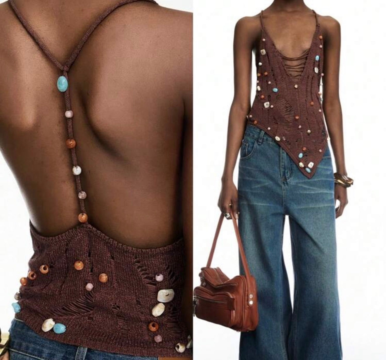 Lessy Jewel Distress Top