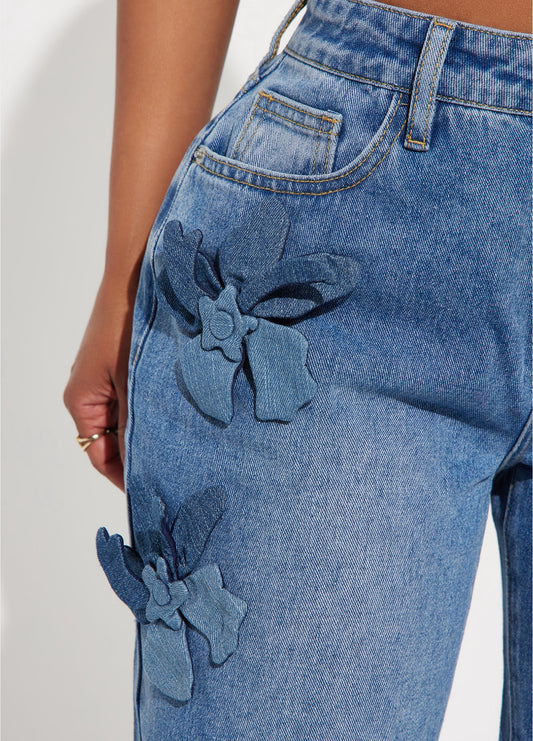Flor Denim Accent Baggy Jeans