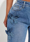 Flor Denim Accent Baggy Jeans