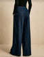 Gold Single Button Wide Leg Denim Pants
