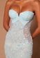 Blue Sugar Cane Flower Sequin Dress