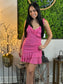 Noelia Sheer Ruffle Mini Dress