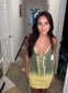 Aria Denim Olive Mini Dress