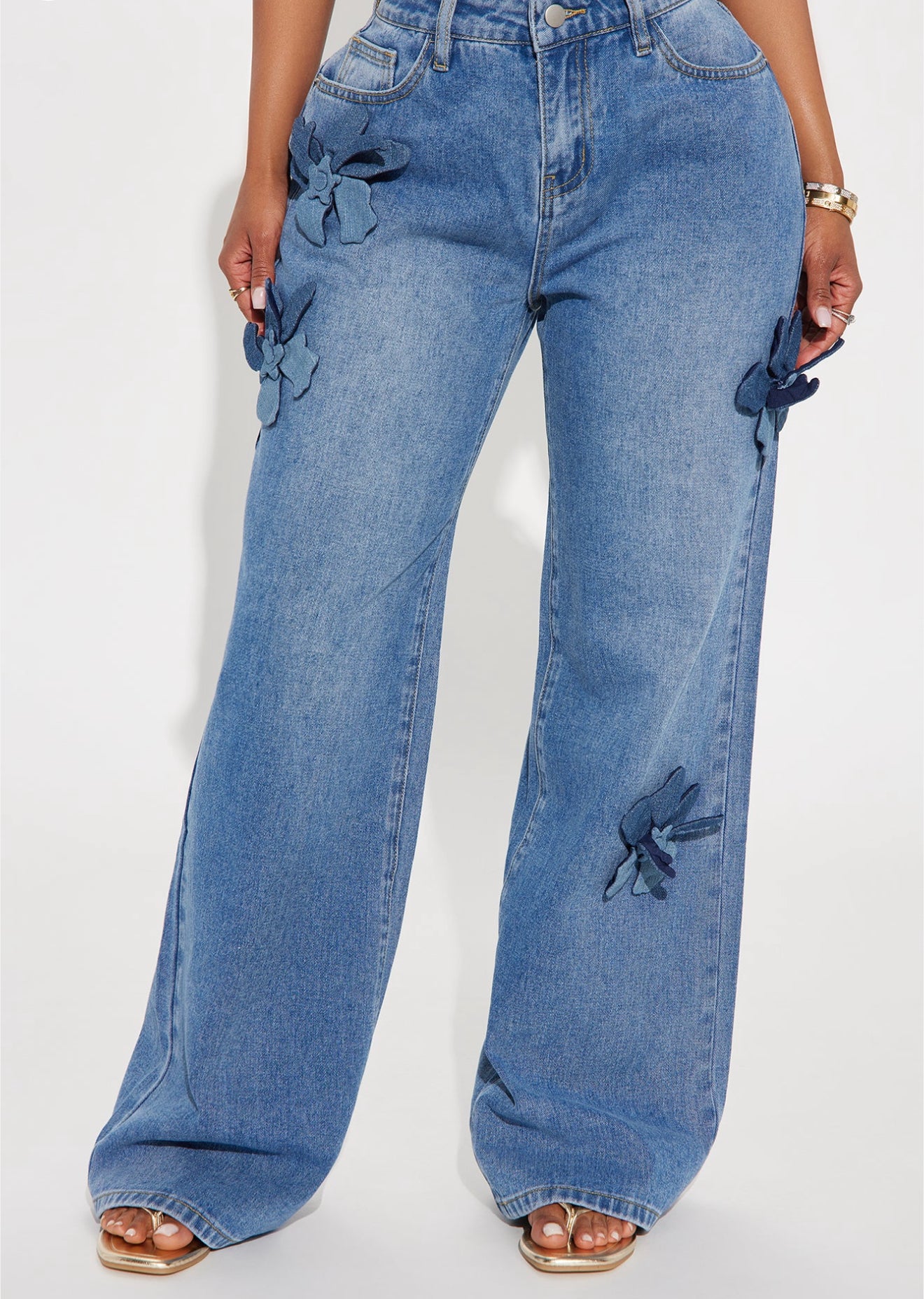 Flor Denim Accent Baggy Jeans