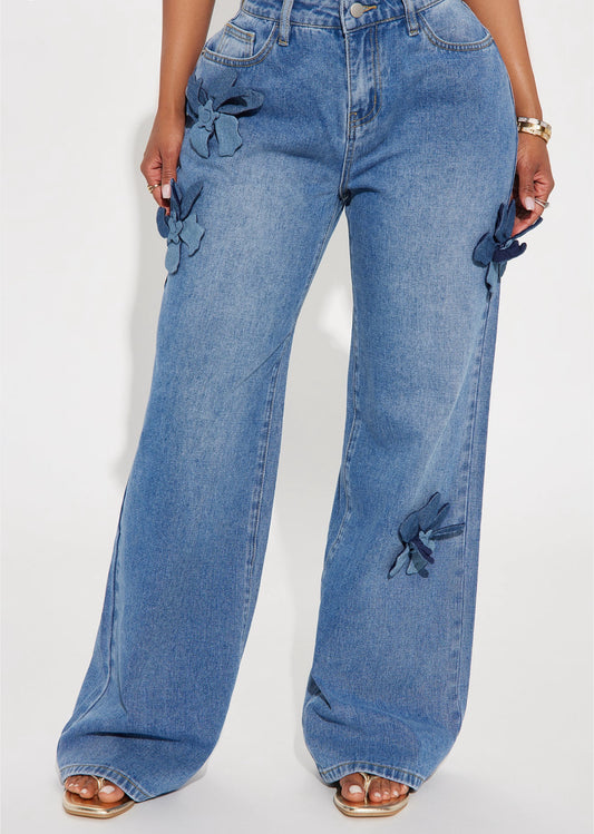 Flor Denim Accent Baggy Jeans