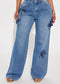 Flor Denim Accent Baggy Jeans