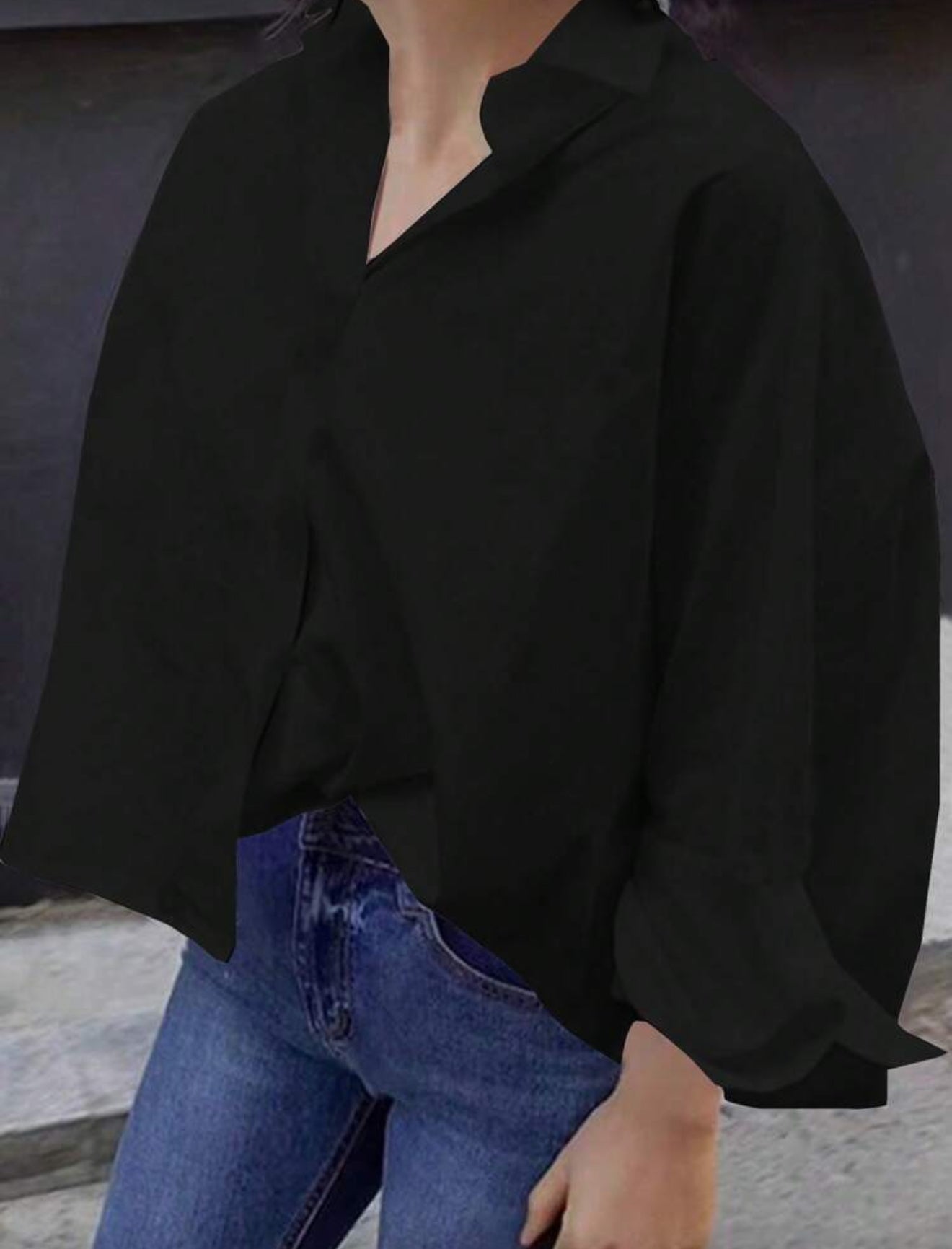 Dress Me Long Sleeve Oversized Blouse