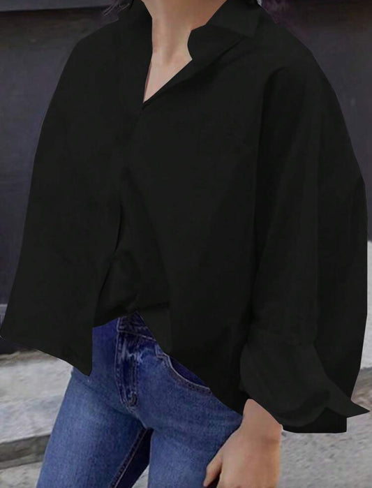 Dress Me Long Sleeve Oversized Blouse