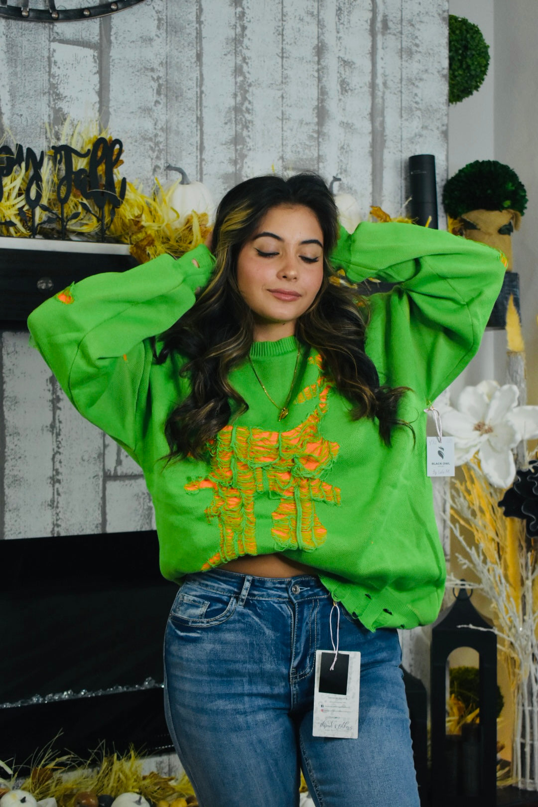 I See You Distressed Sweater