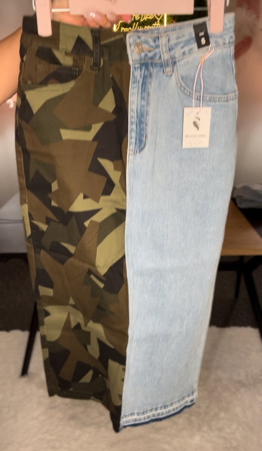 Denim Camo Perfect Skirt