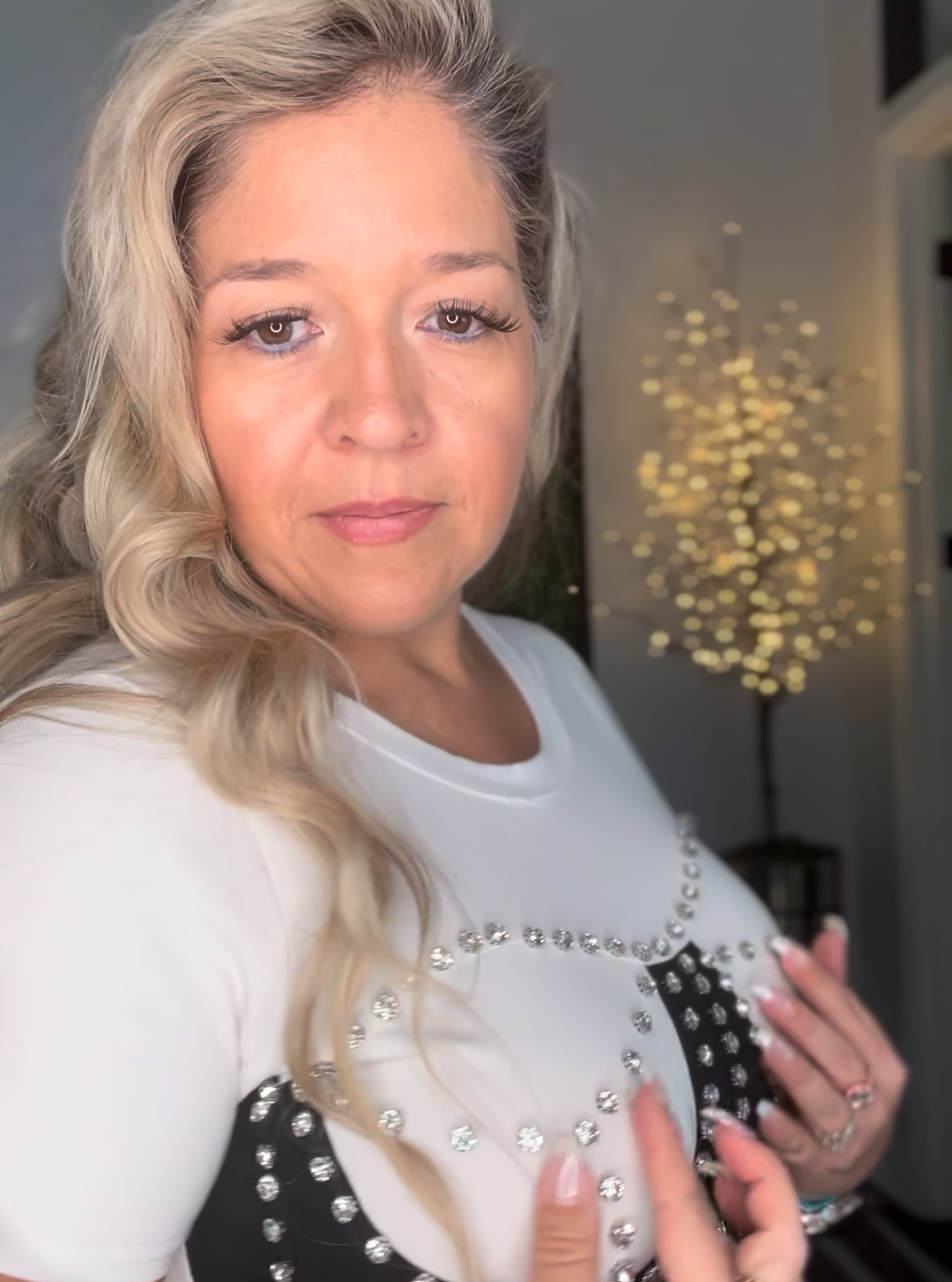 Made Up Rhinestone Corset TShirt