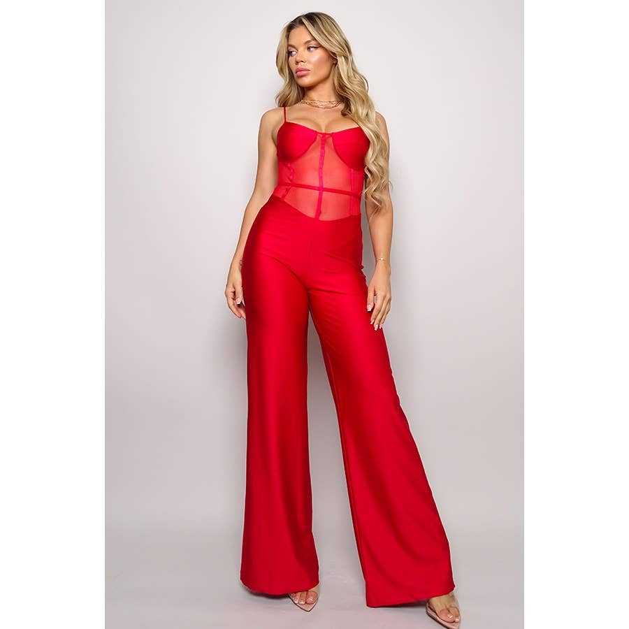 Jess Mesh Corset Jumpsuit