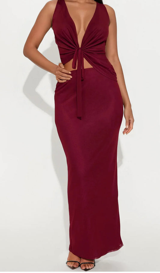 Melia Sheer Top & Midi Skirt Set