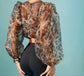 Nia Animal Print Sheer Crop Top